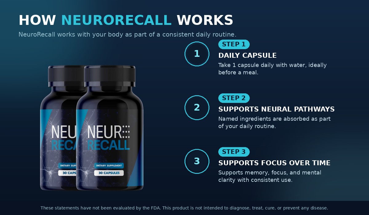 How NeuroRecall works: daily capsule supports neural pathways and focus over time